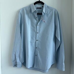 Theory Light Blue L/S Sylvain Structure Button-up Shirt